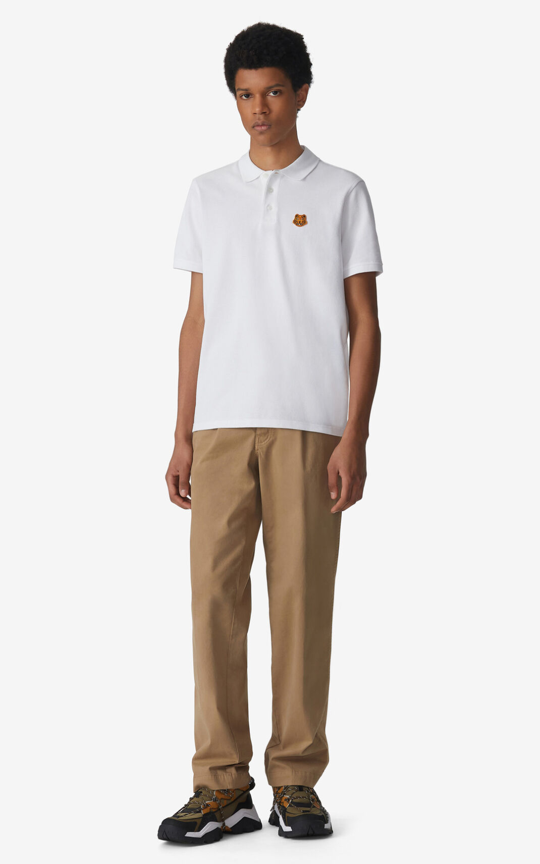 Kenzo Tiger Crest Polo Hombre Blancas | 5017489-FI